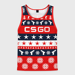 Майка-безрукавка мужская CS:GO New Year, цвет: 3D-красный