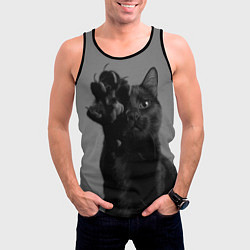 Майка-безрукавка мужская Черный котик, цвет: 3D-черный — фото 2