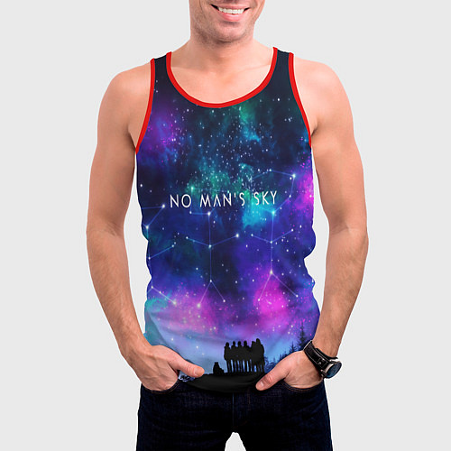 Мужская майка без рукавов No Man's Sky: Space Vision / 3D-Красный – фото 3