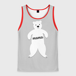 Майка-безрукавка мужская Mama Bear, цвет: 3D-красный