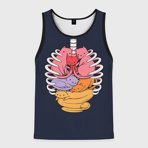 Мужская майка без рукавов Внутри меня котики / 3D-Черный – фото 1