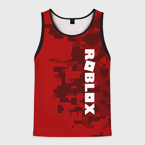 Мужская майка без рукавов ROBLOX: Red Camo / 3D-Черный – фото 1