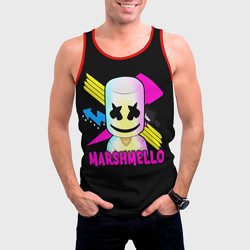 Мужская майка без рукавов Marshmello DJ / 3D-Красный – фото 3