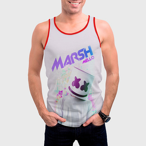 Мужская майка без рукавов Marshmello: New DJ / 3D-Красный – фото 3