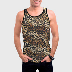 Майка-безрукавка мужская Шкура леопарда, цвет: 3D-черный — фото 2