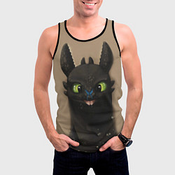 Майка-безрукавка мужская Как приручить дракона, цвет: 3D-черный — фото 2