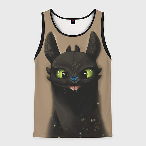 Мужская майка без рукавов Как приручить дракона / 3D-Черный – фото 1
