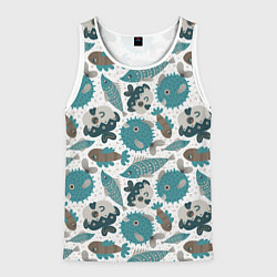 Майка-безрукавка мужская Экзотическая рыба морей, цвет: 3D-белый