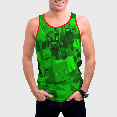 Мужская майка без рукавов Minecraft game characters / 3D-Красный – фото 3