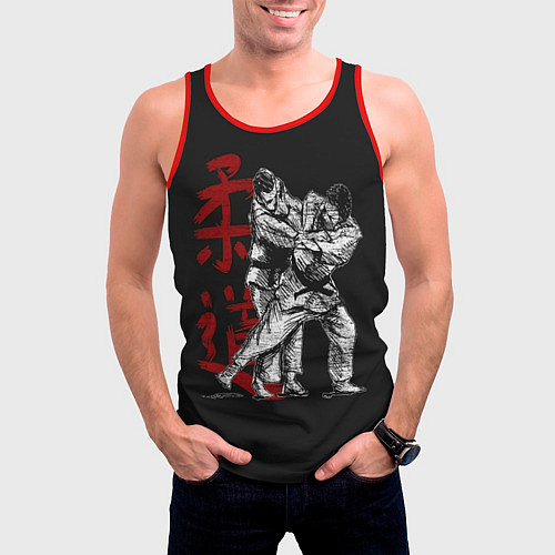 Мужская майка без рукавов Judo / 3D-Красный – фото 3