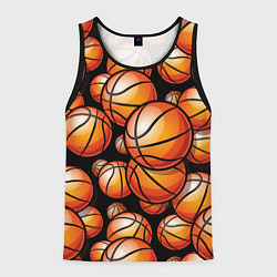 Майка-безрукавка мужская Баскетбольные яркие мячи, цвет: 3D-черный