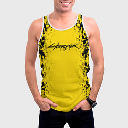 Майка-безрукавка мужская Cyberpunk 2077 Samurai logo, цвет: 3D-белый — фото 2