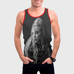 Майка-безрукавка мужская Billie Eilish fak off, цвет: 3D-красный — фото 2