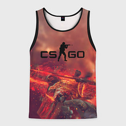 Майка-безрукавка мужская CS GO logo abstract style, цвет: 3D-черный