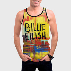 Майка-безрукавка мужская Billie Eilish: Art, цвет: 3D-черный — фото 2