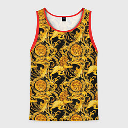Мужская майка без рукавов Львы золотые узоры