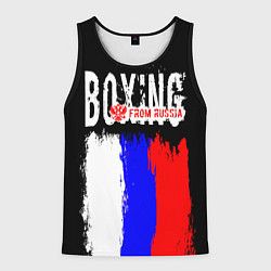 Майка-безрукавка мужская Boxing from Russia, цвет: 3D-черный