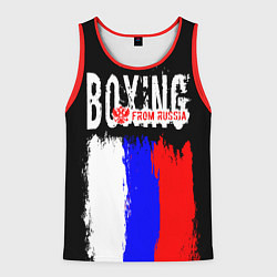 Майка-безрукавка мужская Boxing from Russia, цвет: 3D-красный