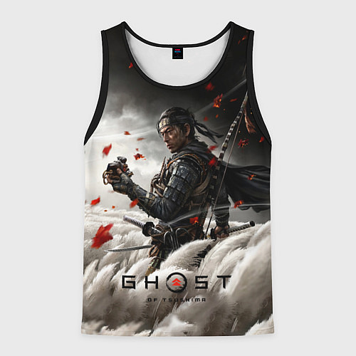 Мужская майка без рукавов Ghost of Tsushima / 3D-Черный – фото 1