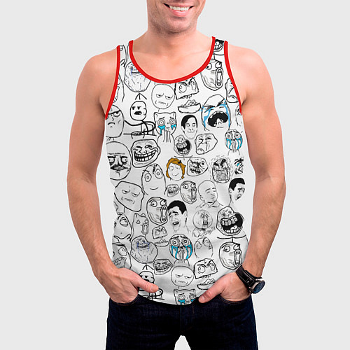 Мужская майка без рукавов МЕМЫ / 3D-Красный – фото 3