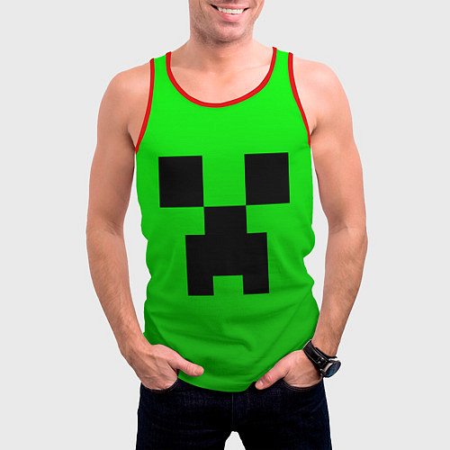 Мужская майка без рукавов MINECRAFT / 3D-Красный – фото 3