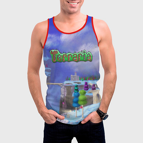 Мужская майка без рукавов Terraria / 3D-Красный – фото 3