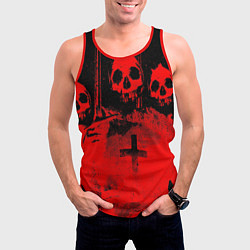 Майка-безрукавка мужская Анархия, цвет: 3D-красный — фото 2