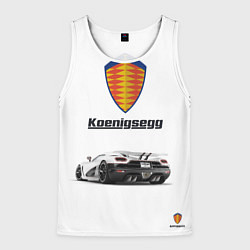 Майка-безрукавка мужская Koenigsegg, цвет: 3D-белый