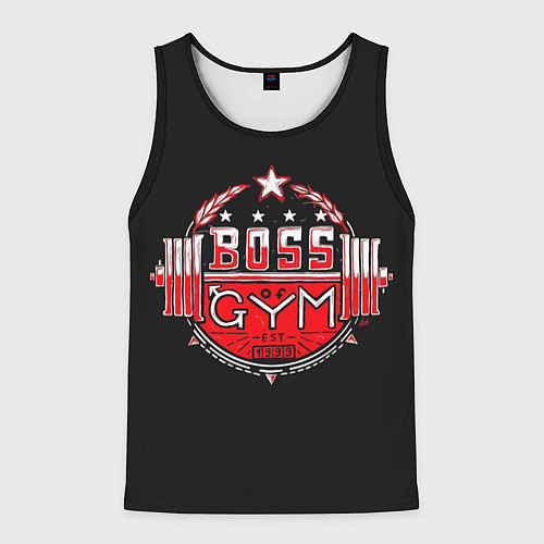 Мужская майка без рукавов Boss of GYM акварель / 3D-Черный – фото 1