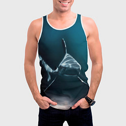 Майка-безрукавка мужская Акула, цвет: 3D-белый — фото 2