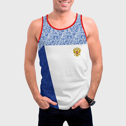 Мужская майка без рукавов Форма России / 3D-Красный – фото 3