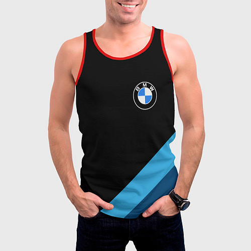Мужская майка без рукавов BMW / 3D-Красный – фото 3