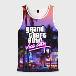 Майка-безрукавка мужская Grand Theft Auto Vice City, цвет: 3D-белый
