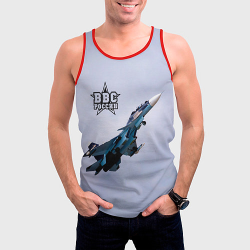 Мужская майка без рукавов ВВС России / 3D-Красный – фото 3
