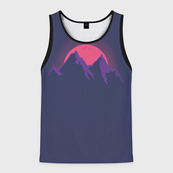 Майка-безрукавка мужская Mountain sunset, цвет: 3D-черный
