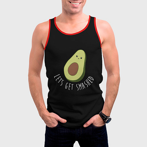 Мужская майка без рукавов Авокадо / 3D-Красный – фото 3