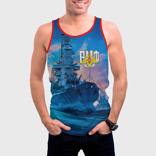 Мужская майка без рукавов ВМФ / 3D-Красный – фото 3