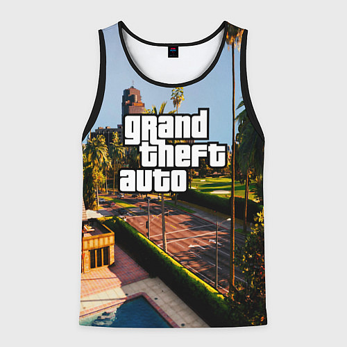 Мужская майка без рукавов Grand Theft Auto / 3D-Черный – фото 1