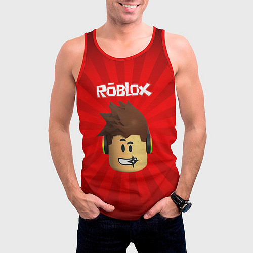 Мужская майка без рукавов ROBLOX / 3D-Красный – фото 3