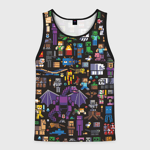 Мужская майка без рукавов MINECRAFT / 3D-Черный – фото 1
