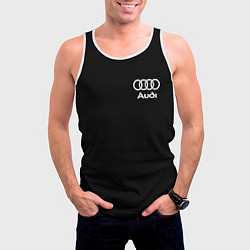Майка-безрукавка мужская Audi, цвет: 3D-белый — фото 2