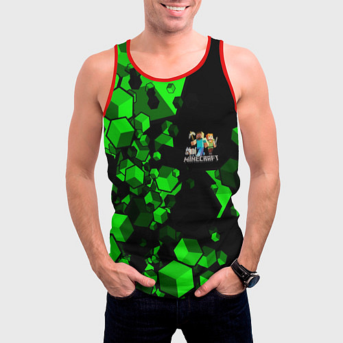 Мужская майка без рукавов MINECRAFT / 3D-Красный – фото 3