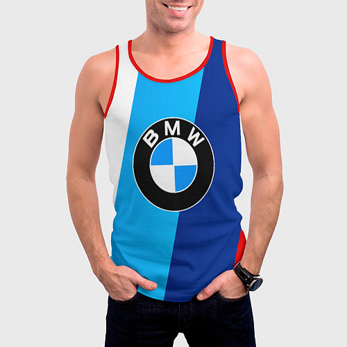 Мужская майка без рукавов BMW / 3D-Красный – фото 3