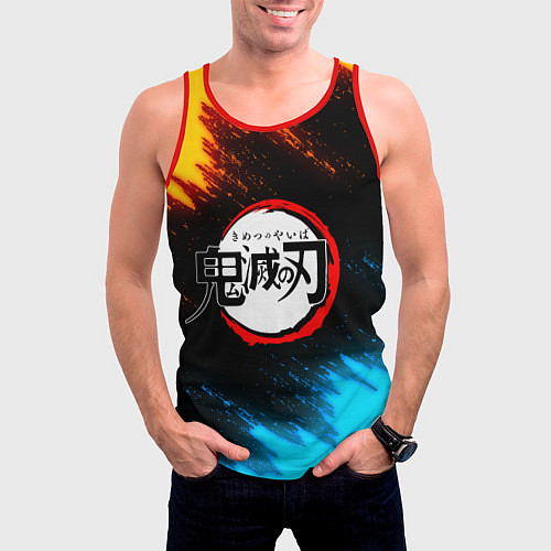 Мужская майка без рукавов KIMETSU NO YAIBA / 3D-Красный – фото 3