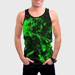 Майка-безрукавка мужская Зелёная краска, цвет: 3D-черный — фото 2