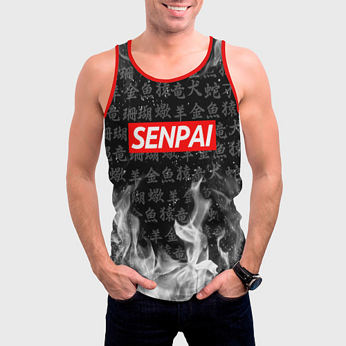 Мужская майка без рукавов SENPAI / 3D-Красный – фото 3