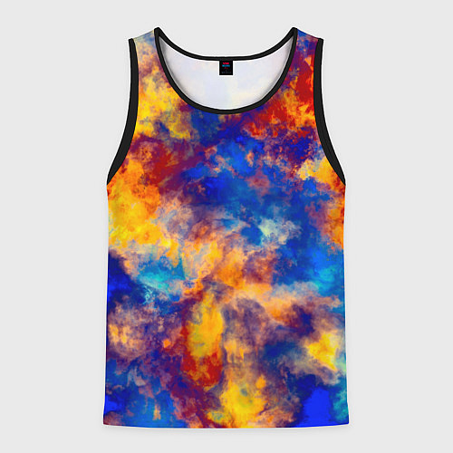 Мужская майка без рукавов Огненно-синий полутон / 3D-Черный – фото 1
