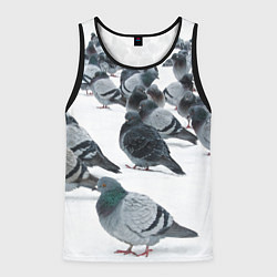 Майка-безрукавка мужская Голуби, цвет: 3D-черный