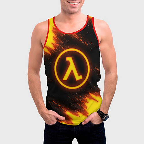 Мужская майка без рукавов HALF-LIFE / 3D-Красный – фото 3