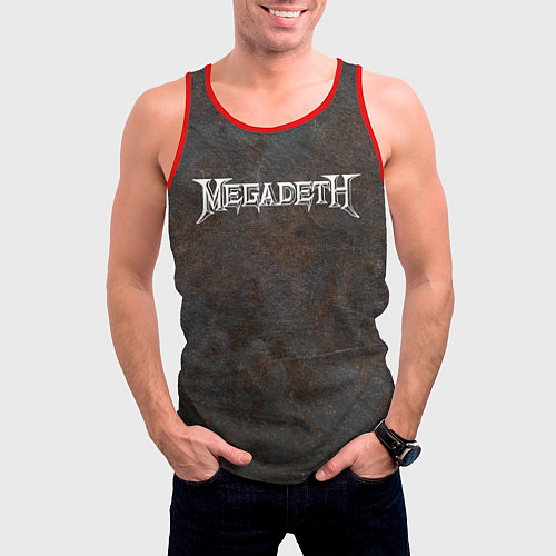 Мужская майка без рукавов Megadeth / 3D-Красный – фото 3
